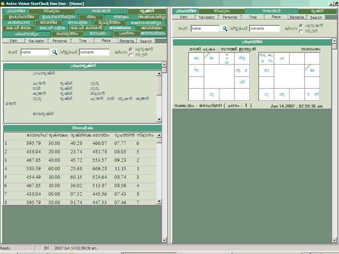 horoscope software data entry gui