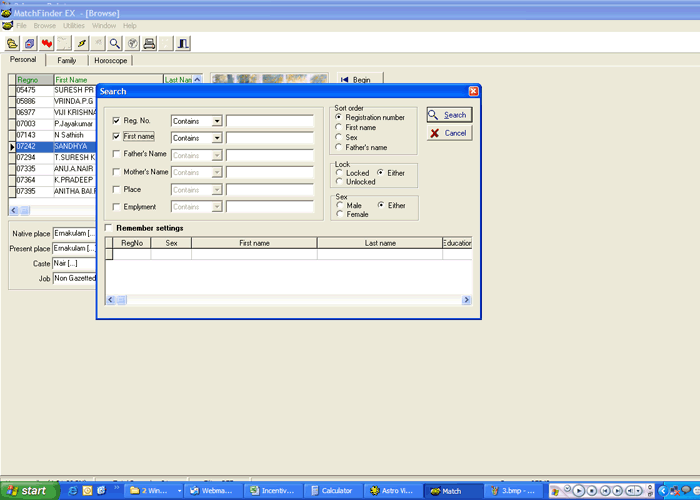 horoscope software data entry gui